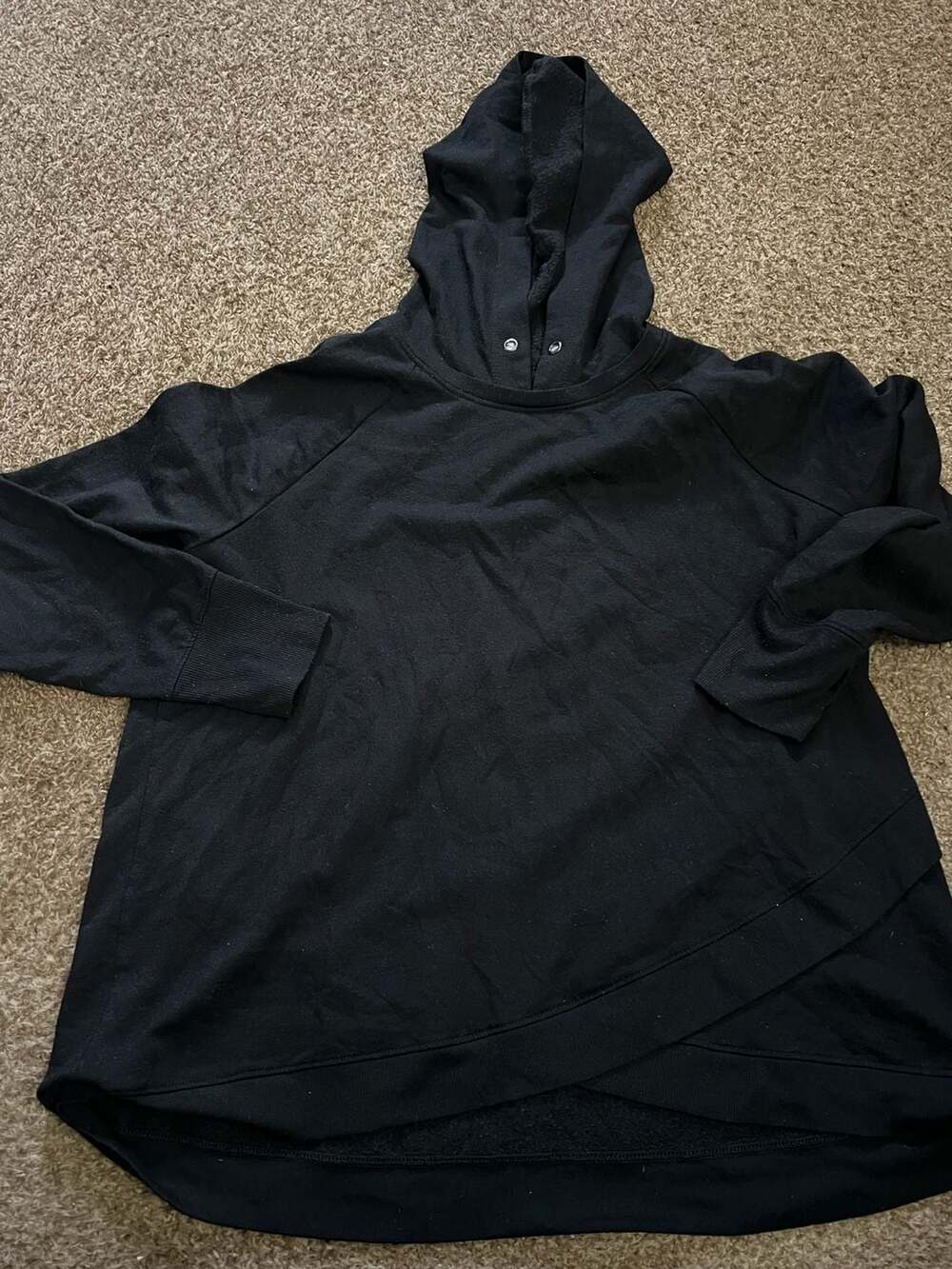 Freely Black High-Low Crossover Hem Hoodie Sweatshirt Size 1X